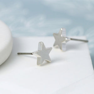 Star Stud Earrings - Silver Plated