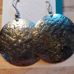 Load image into Gallery viewer, Simple Beaten Silver Disc Earrings - Luvit!
