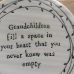 Load image into Gallery viewer, &#39;Grandchildren fill a space...&#39; Ceramic Coaster - Luvit!
