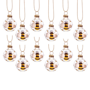 Mini Bee Baubles - pack of 12