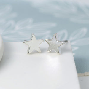 Star Stud Earrings - Silver Plated