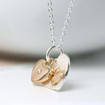 Load image into Gallery viewer, Double Heart Necklace - Silver &amp; Gold Plated

