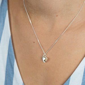 Double Heart Necklace - Silver & Gold Plated
