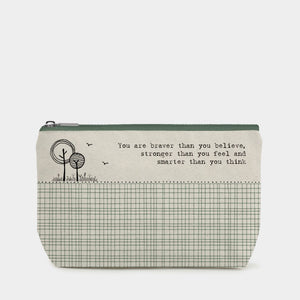 "You Are Braver" Cotton Zip Toiletry Bag - Luvit!