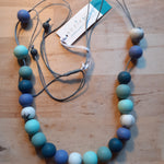 Load image into Gallery viewer, Adjustable Resin Ball Necklace - Blues and Greys - Luvit!

