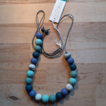 Load image into Gallery viewer, Adjustable Resin Ball Necklace - Blues and Greys - Luvit!

