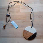 Load image into Gallery viewer, Lovely Resin &amp; Wood Disc Pendant Necklace - Luvit!
