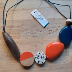 Mixed Shape Resin and Wood Necklace - Luvit!