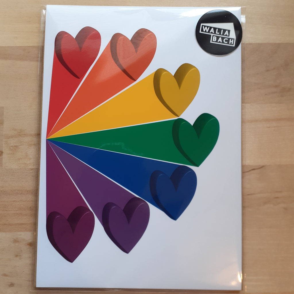 Rainbow Hearts - A4 or A5 Print - Luvit!