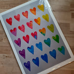 Load image into Gallery viewer, Rainbow Hearts - hand signed A4 Print - Luvit!
