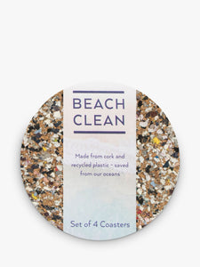 Eco Beach Clean round coasters - set of 4