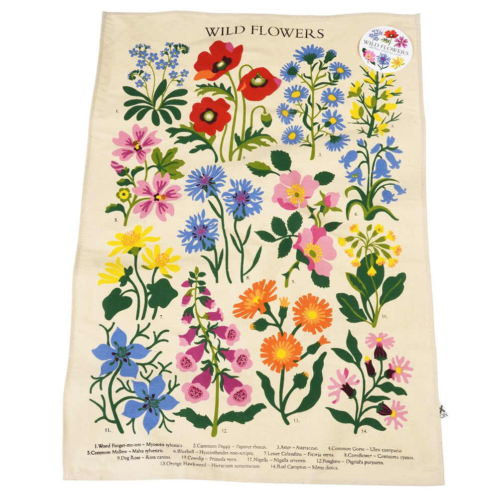 Wild Flowers Cotton Tea Towel