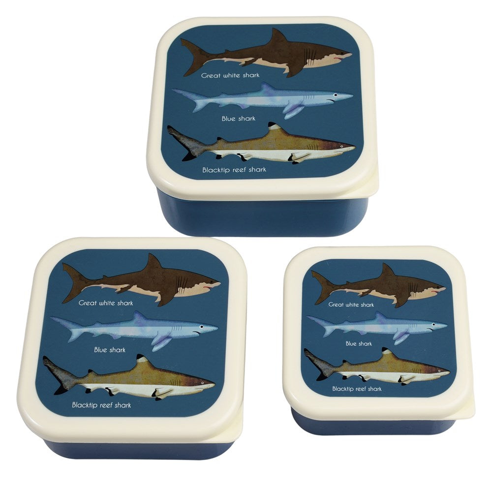 Sharks Set of 3 Snack Pots