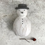 Load image into Gallery viewer, Rounded Wooden Snowman - Luvit!
