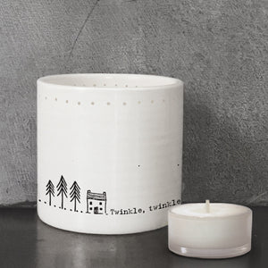 Porcelain Tea light Holder - Twinkle, Twinkle - Luvit!