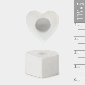 White Ceramic Heart Candle Holder - Luvit!