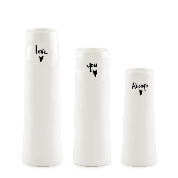 Trio Of Bud Vases - Love You Always - Luvit!