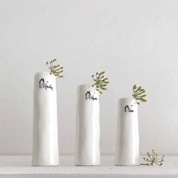 Trio Of Bud Vases - 'Home Family Love ' - Luvit!