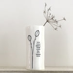 Load image into Gallery viewer, Porcelain Vase (medium) - &#39;Live every moment, laugh everyday,love beyond words&#39; - Luvit!
