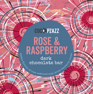 Rose and Raspberry Dark Chocolate 80g bar