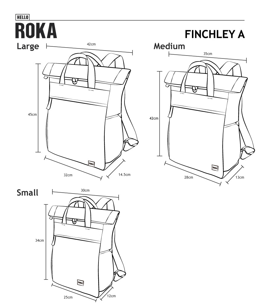 Roka Sustainable Finchley A Rucksack - Ash Small - Luvit!