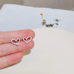 Load image into Gallery viewer, Heart Cubic Zirconia Stud Earrings

