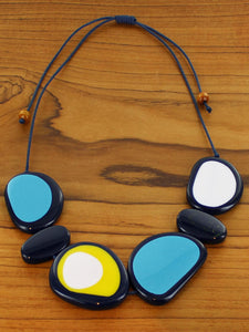 Mixed Oval Shape and Colours Resin Necklace - Luvit!