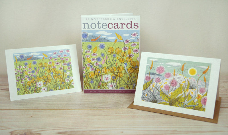 Wallet of Notecards -  Machair & Plantain with SeaThrift by Angie Lewin