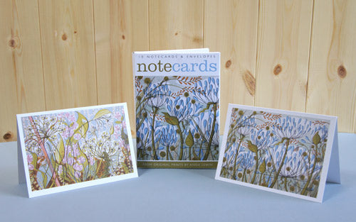 Wallet of Notecards - Agapanthus, Ramsons and Campion floral design