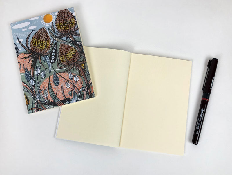 Notebooks - Pack of 2 , Beautiful Teasel designed by Angie Lewin