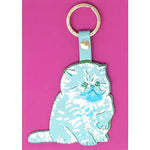 Load image into Gallery viewer, Cat Leather Key Ring (Turquoise) - Luvit!
