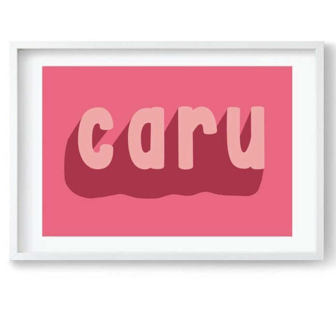 Caru, Love Welsh A5 print - Luvit!