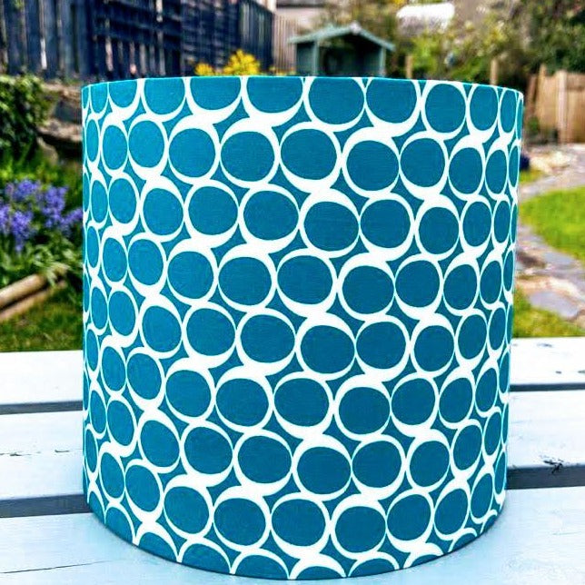 Hand Assembled Teal Circle Lampshade - Luvit!